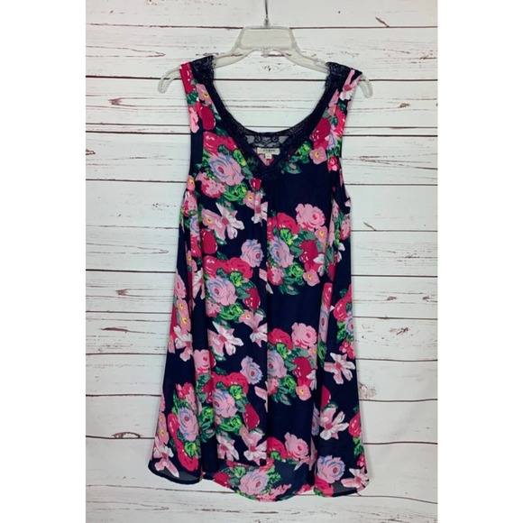 Umgee Dresses & Skirts - Umgee USA Boutique Women's S Small Navy Pink Lace Floral Sleeveless Spring Dress
